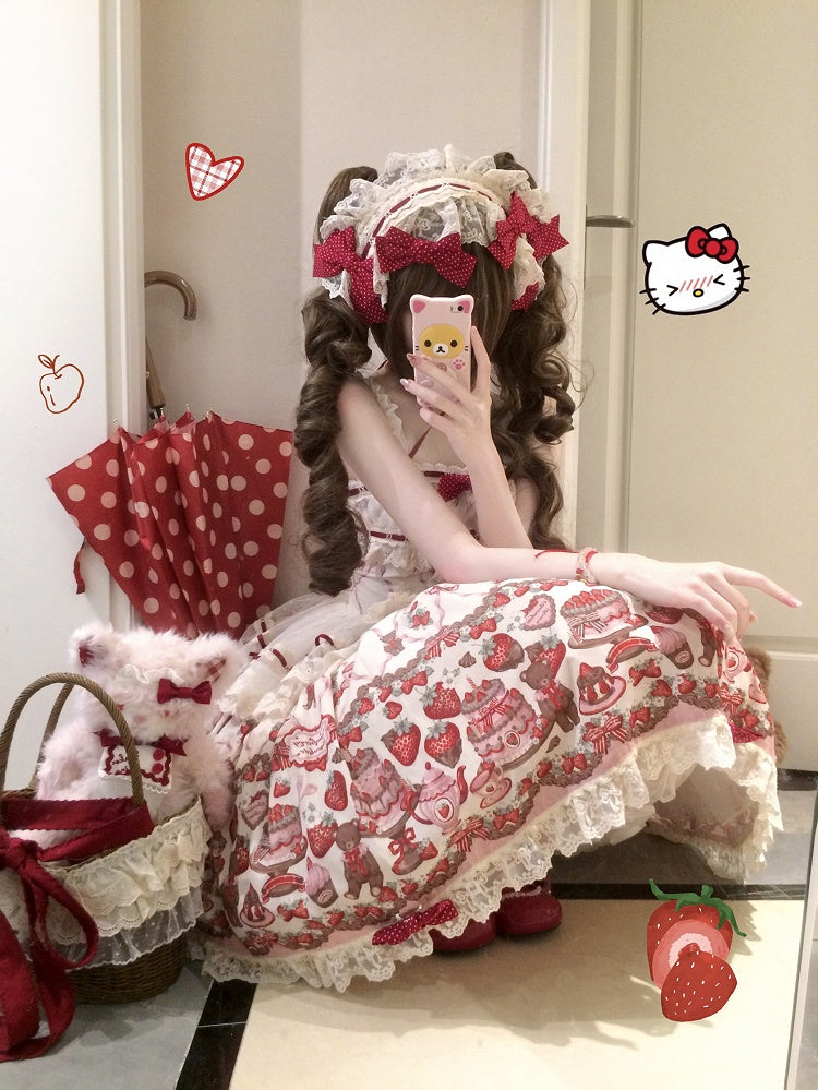 ベージュのリボンで飾られた赤いヘアバンド