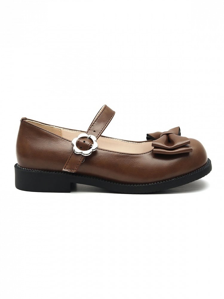 Sweet Lolita Round Toe Buckle Bow Shoes