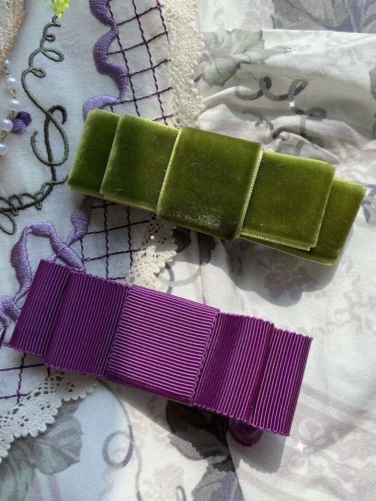 Bowknot Purple/Green Hairclip