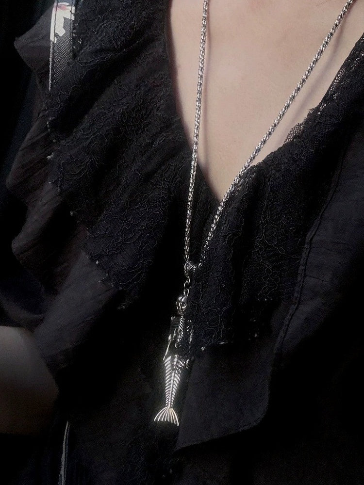 Gothic Punk Style Silver Necklace - Boobi Shop