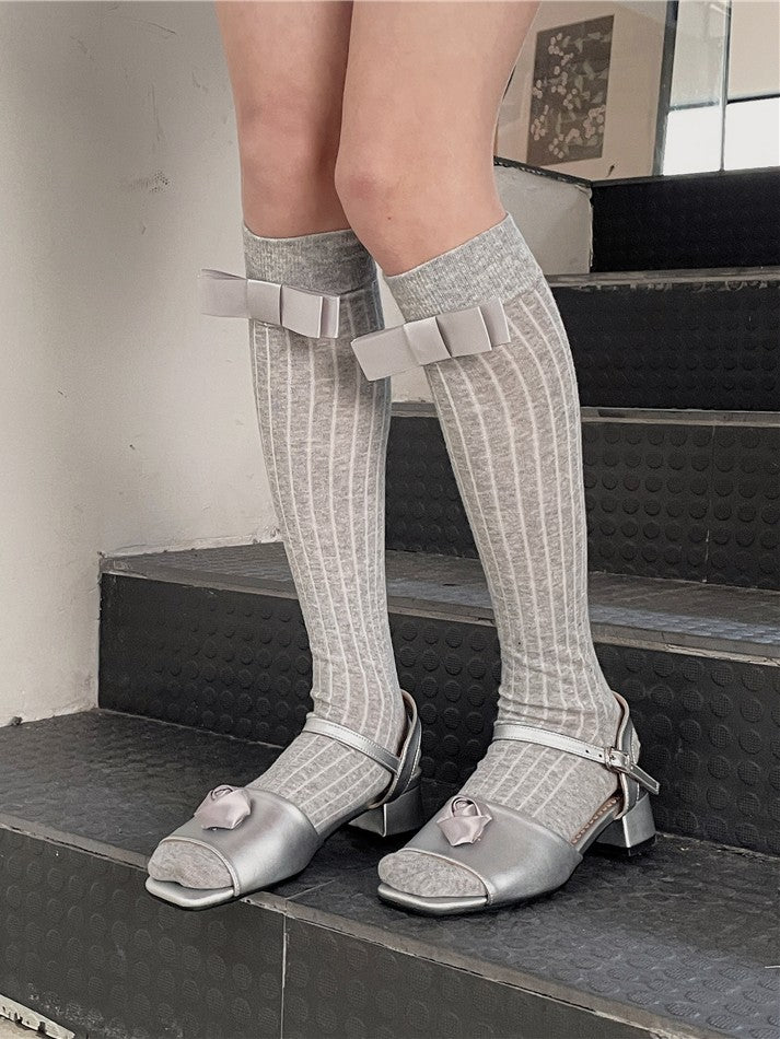 4 Details Bowknot Color Stockings Options