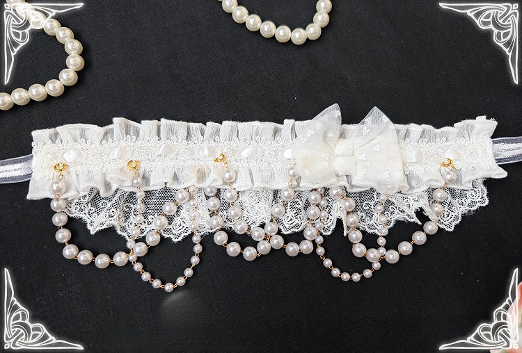 Purple with Details White Lolita Bead Pink Blue / Choker