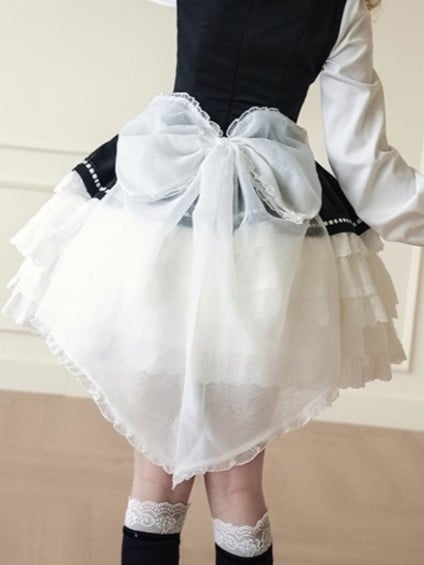 Black/White Big Train Bow