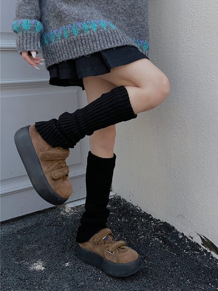 Leg 4 Color Knitted Warmers Options 50CM