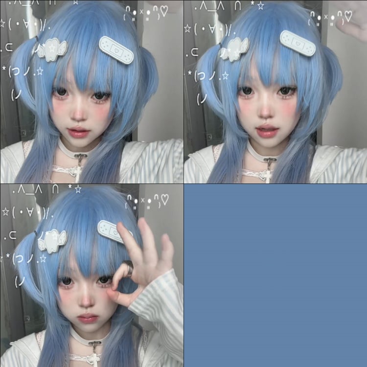 Hellblaues und weißes Yami Kawaii Accessoire