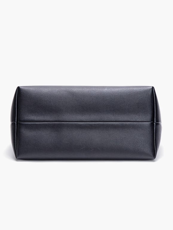 Black Minimalist Soft-Sided One-Shoulder Tote Bag - Spacious And Stylish