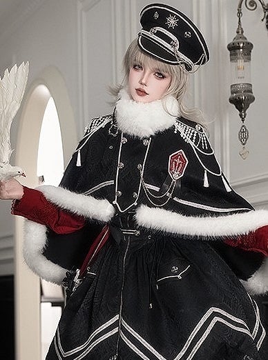 Embroidered Accents Chain Sword Black/Red Badge with Lolita