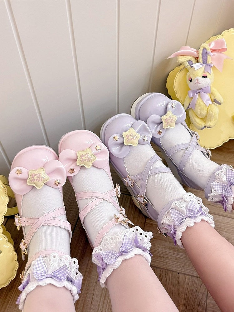 Details Sweet - Star Mary Lolita Janes Platform in Purple PU