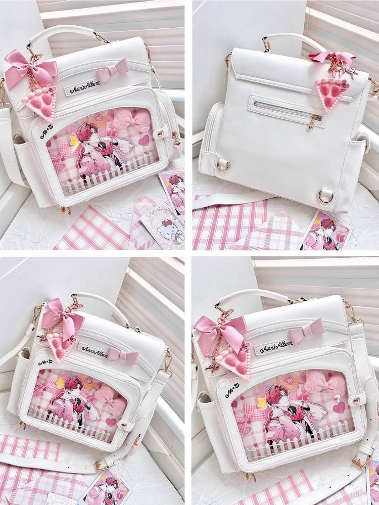 With And Detail Display Transparent Ita Bow Bag Window 2-Way White