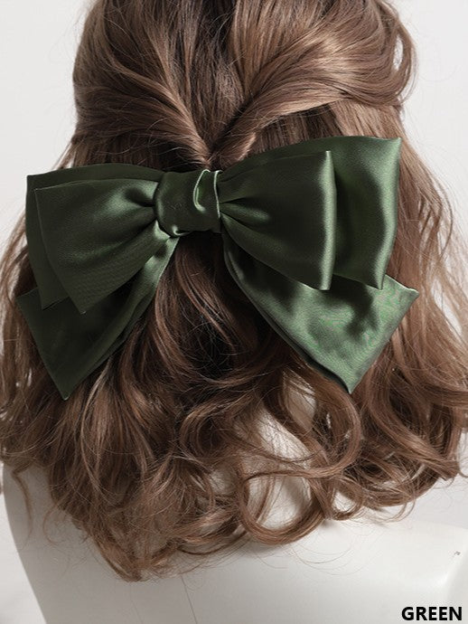 9 Color Options Sweet Lolita Satin Large Bowknot Hairclip