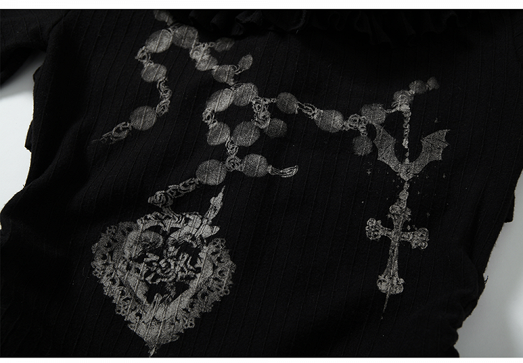 Schwarzes, wendbares, schulterfreies Top mit gerüschten Glockenärmeln