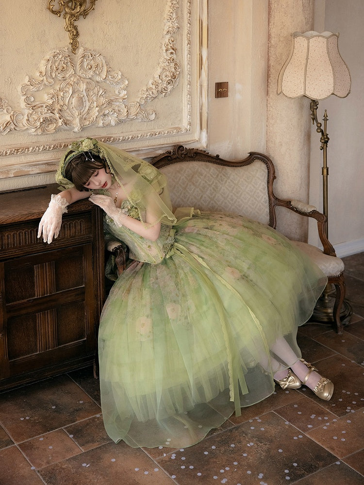Green Two Layers Veil - Nine Odes