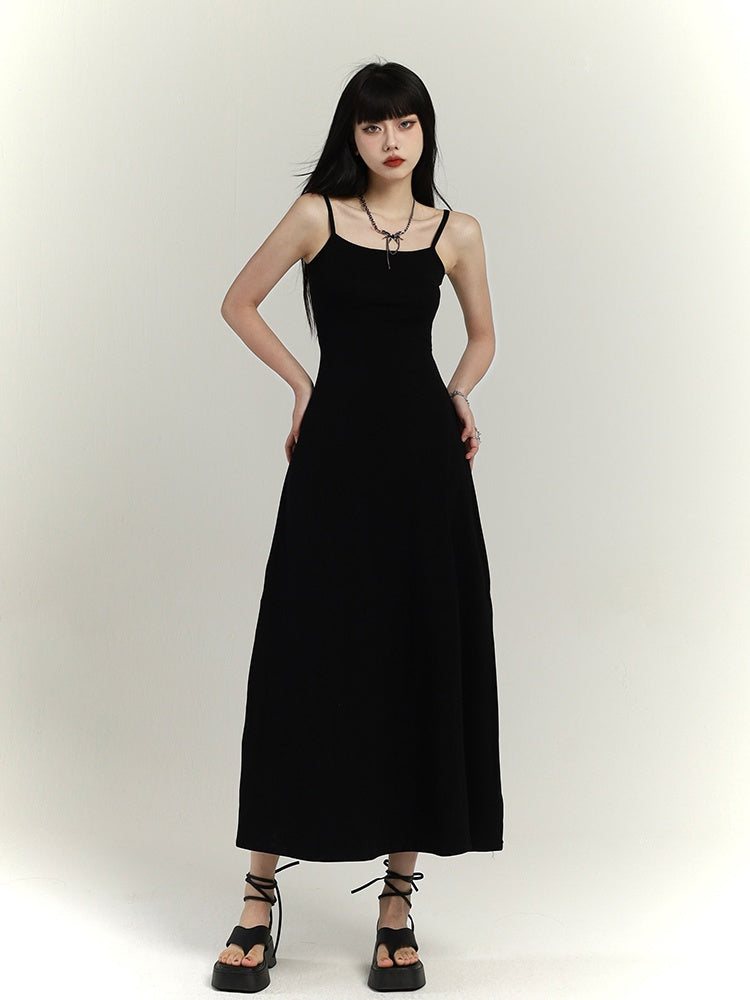 Gray/Black Ankle Length Glamorous Slim-fitting Cami Dress