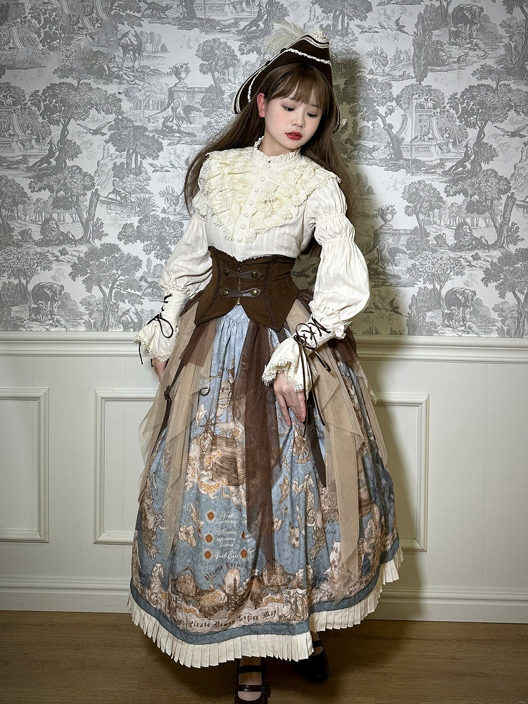 Buckle with Coffee Corset Two Belts Belt