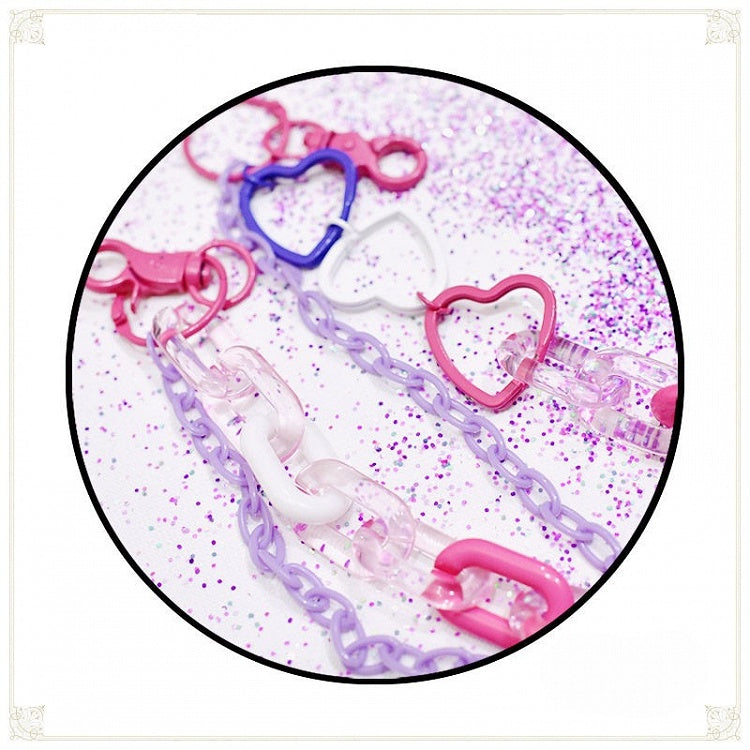 with Details Chain Heart Pink Kawaii Waist