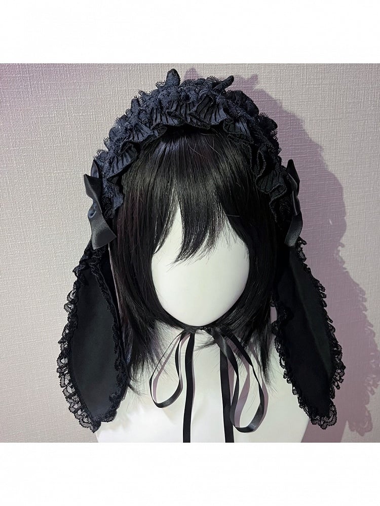 Lace Bow Hairband with Rabbit Ear Design - Magic Diary