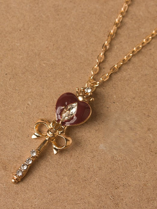 Lolita Heart Necklace Gothic Pendant Key