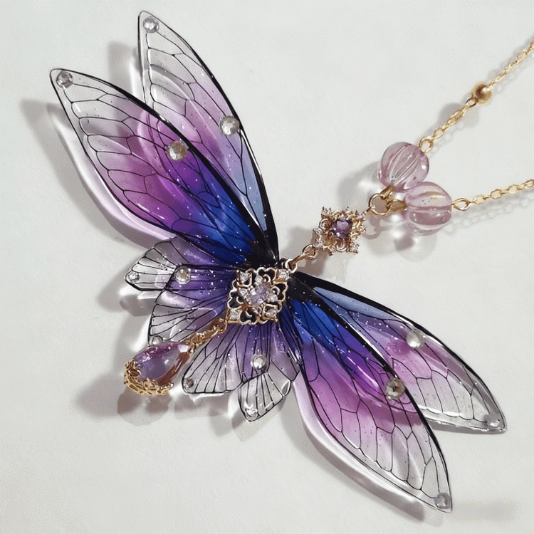 Color Butterfly Gradient 3 Lolita Pendant Necklace Options