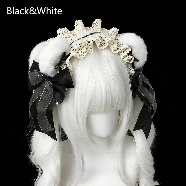 Lace Ear Colors KC with 3 Accent Bow Trim Bear
