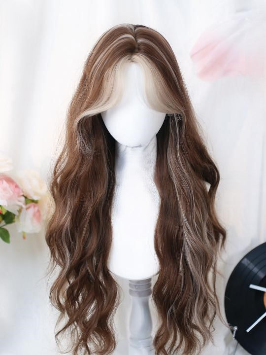 Bangs Color Wig Long Hair Curtain Highlight Wavy