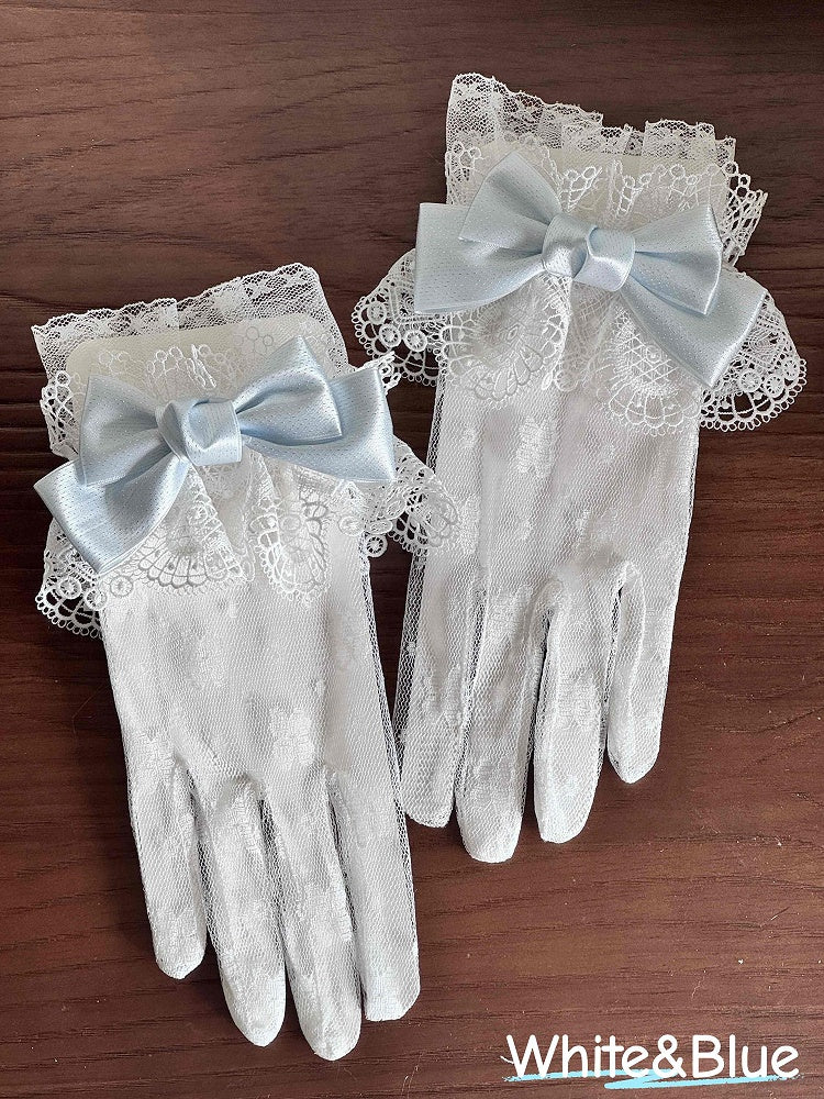 Accents) Lolita 6-Color Set Bow Gloves (Lace