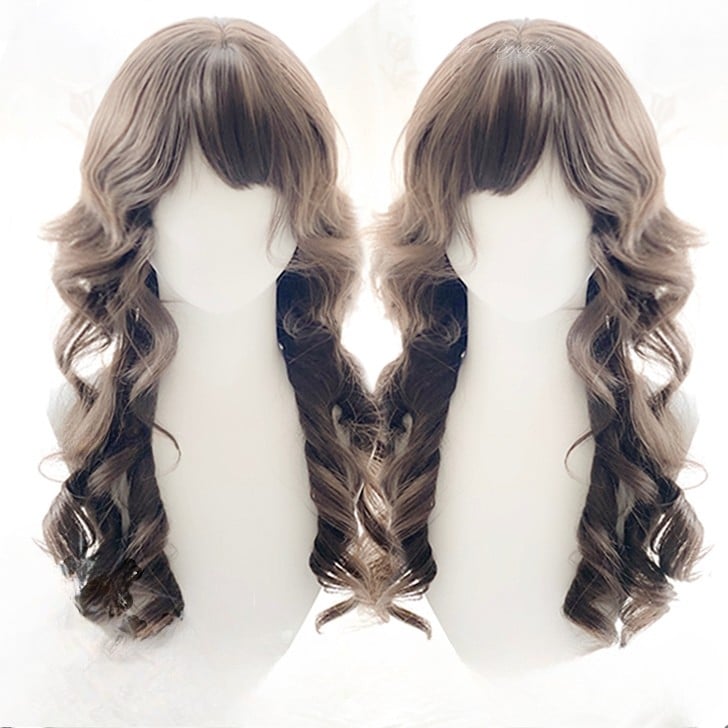 Gewellter brauner Pony mit Perücke 70CM