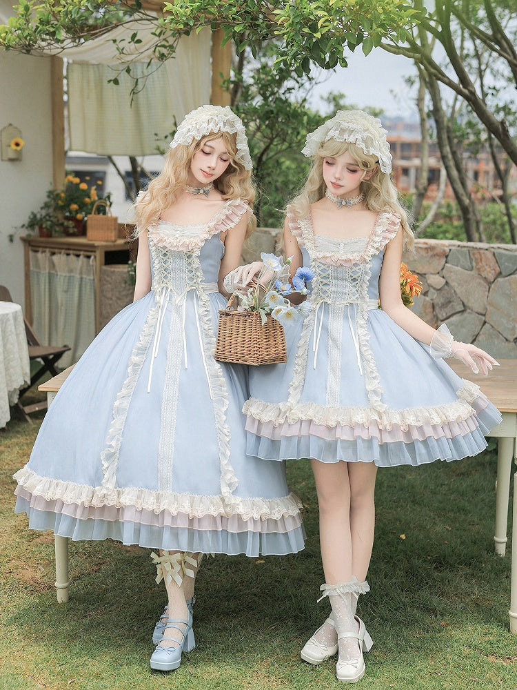 Blue Mini Bow Lace Collar Necklace - With PUJI