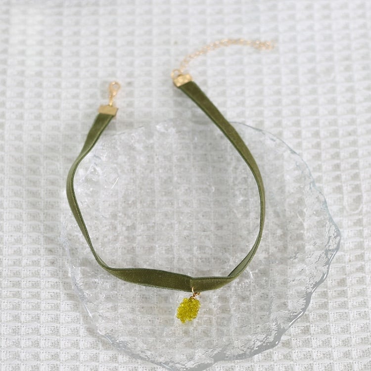 Purple Pendant Sweet Grape Choker Lolita / Green