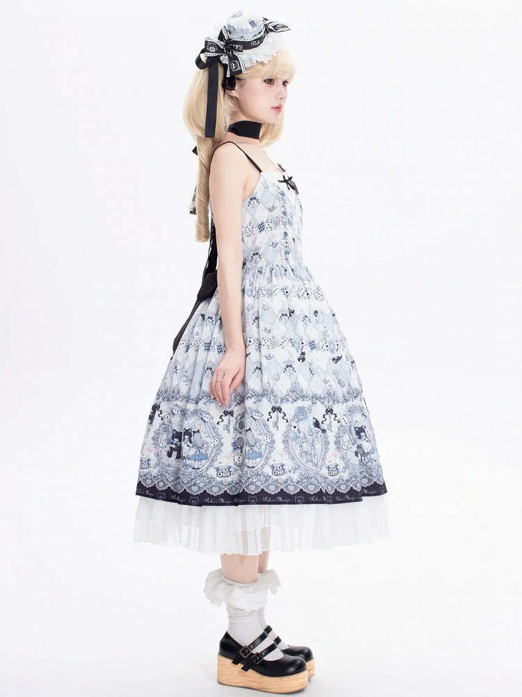 Mini Black Blue Decorated Bowknot Hat