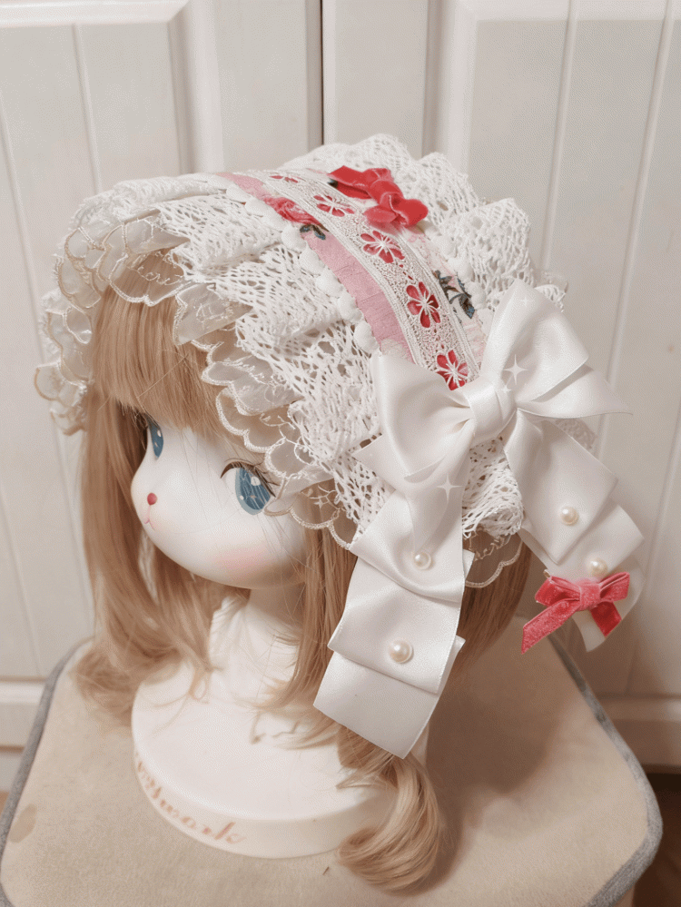 2 Color Lace Sweet Print Options Lolita Hairband Strawberry