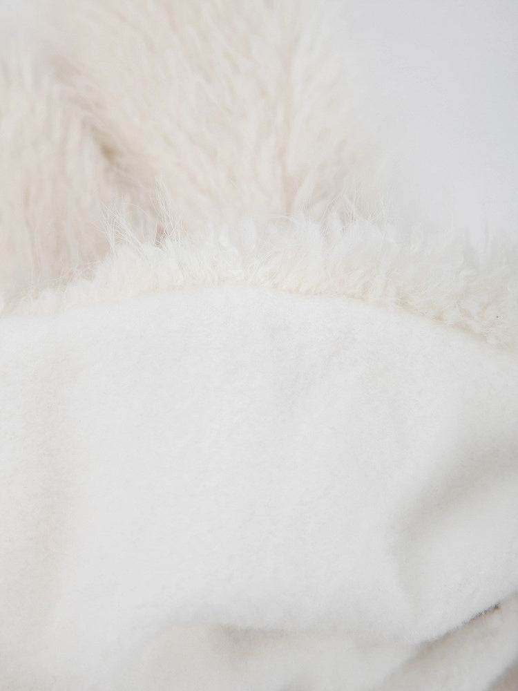 Hooded Fluffy Hat Bunny White Ear