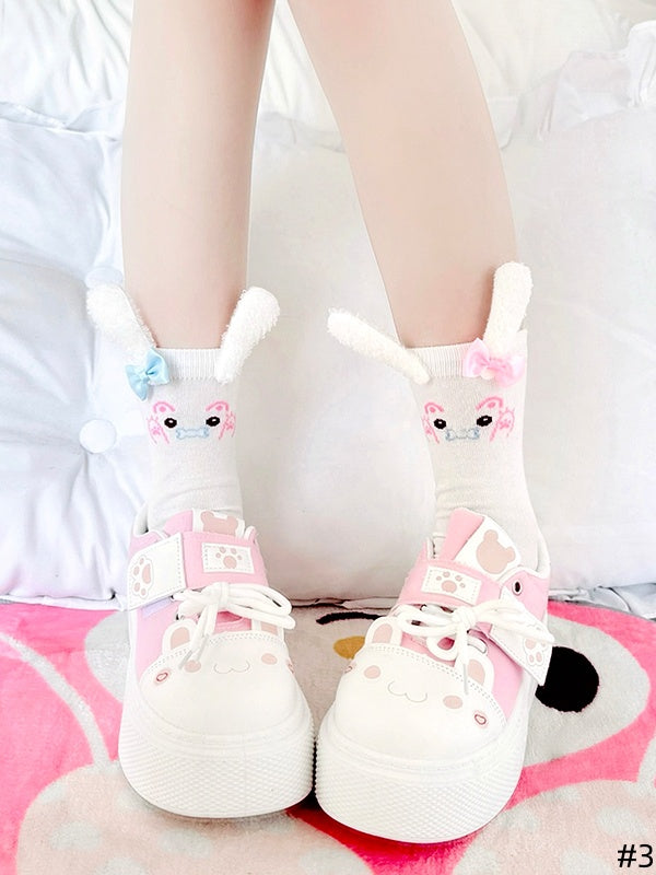 Cute 3 Cotton Options Bunny Design Socks