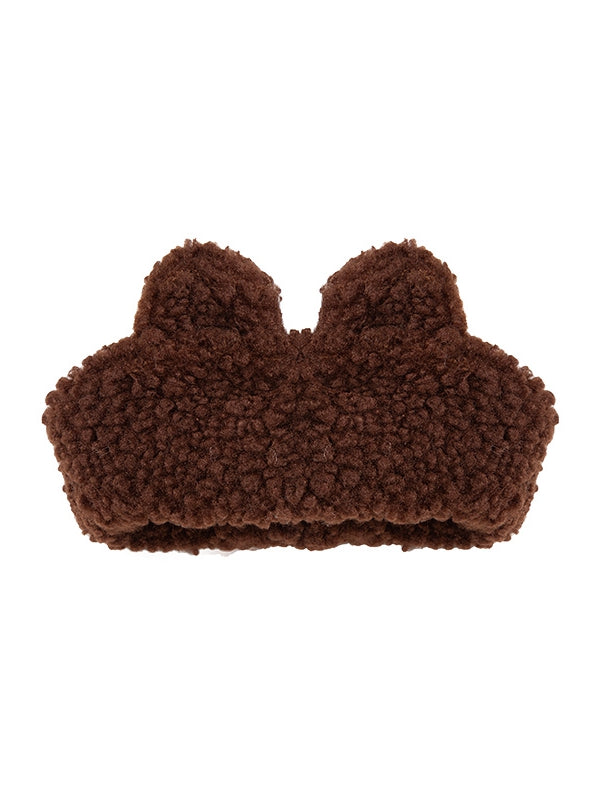 Bear/Red Leg Ear Coffee Fleece Bunny/Black Garter Cat