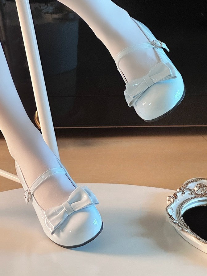 Shoes – Round Toe Mary PU Jane Lolita Leather Blue Soft