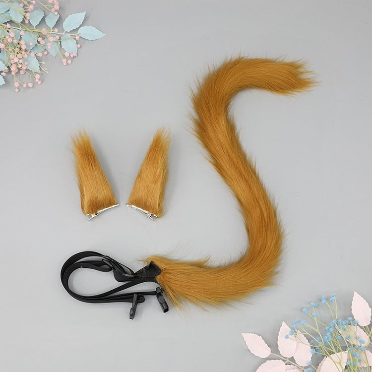 of A Tail Clips Lolita Fur Kitty Solid Set - Hair + 4 One Pair Colors Faux Color