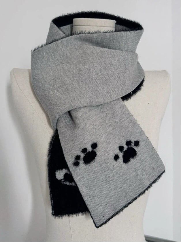 Cat Heart Black Gray and with Scarf Patterns Reversible