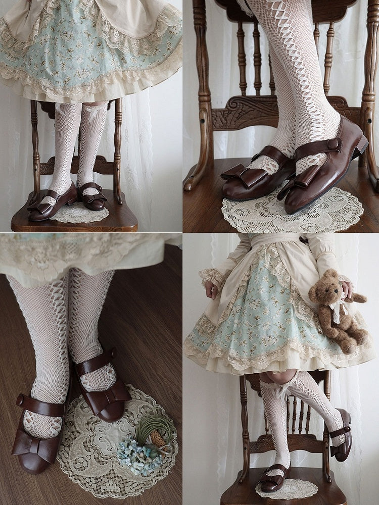 Slip-in Elegant Design Fit - Brown Shoes Adornment Low-heel Bowknot