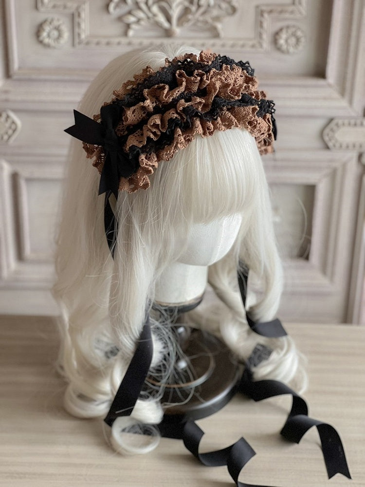 Color Blocked Hairband Color Options 9 Lace Lolita Multi-layer –