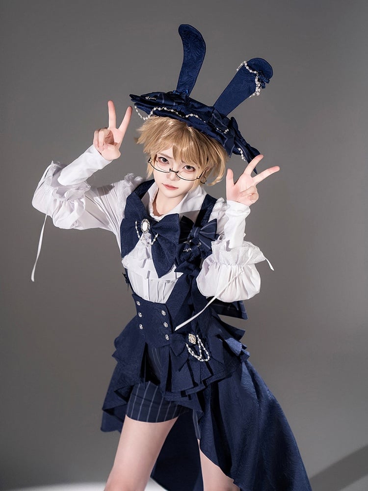 Blaue königliche Brosche Bowknot Bunny Bowtie Theater