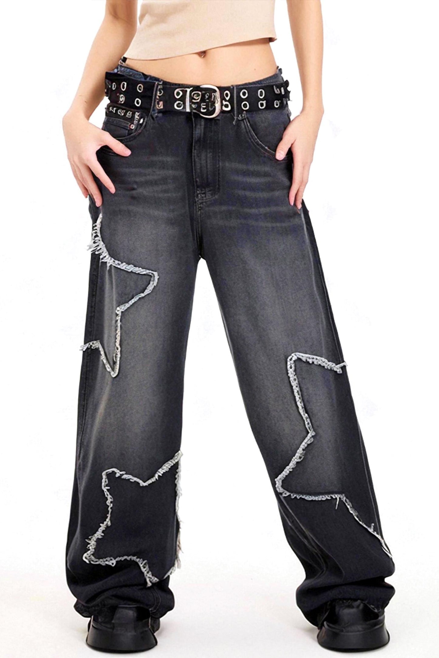 Denim Raw Jeans Pentagram Edge