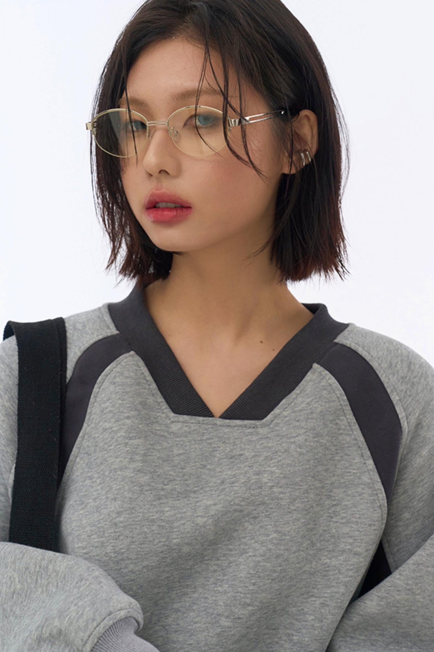 Patchwork Sweater V-Neck