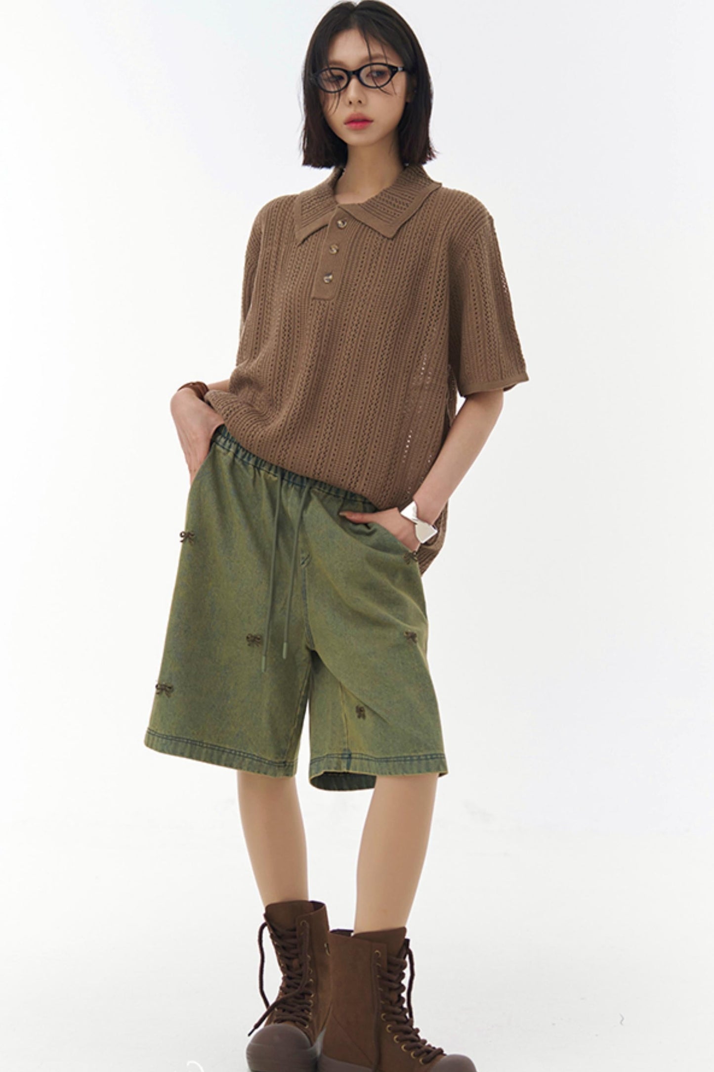 シースルーメッシュカラーTシャツ