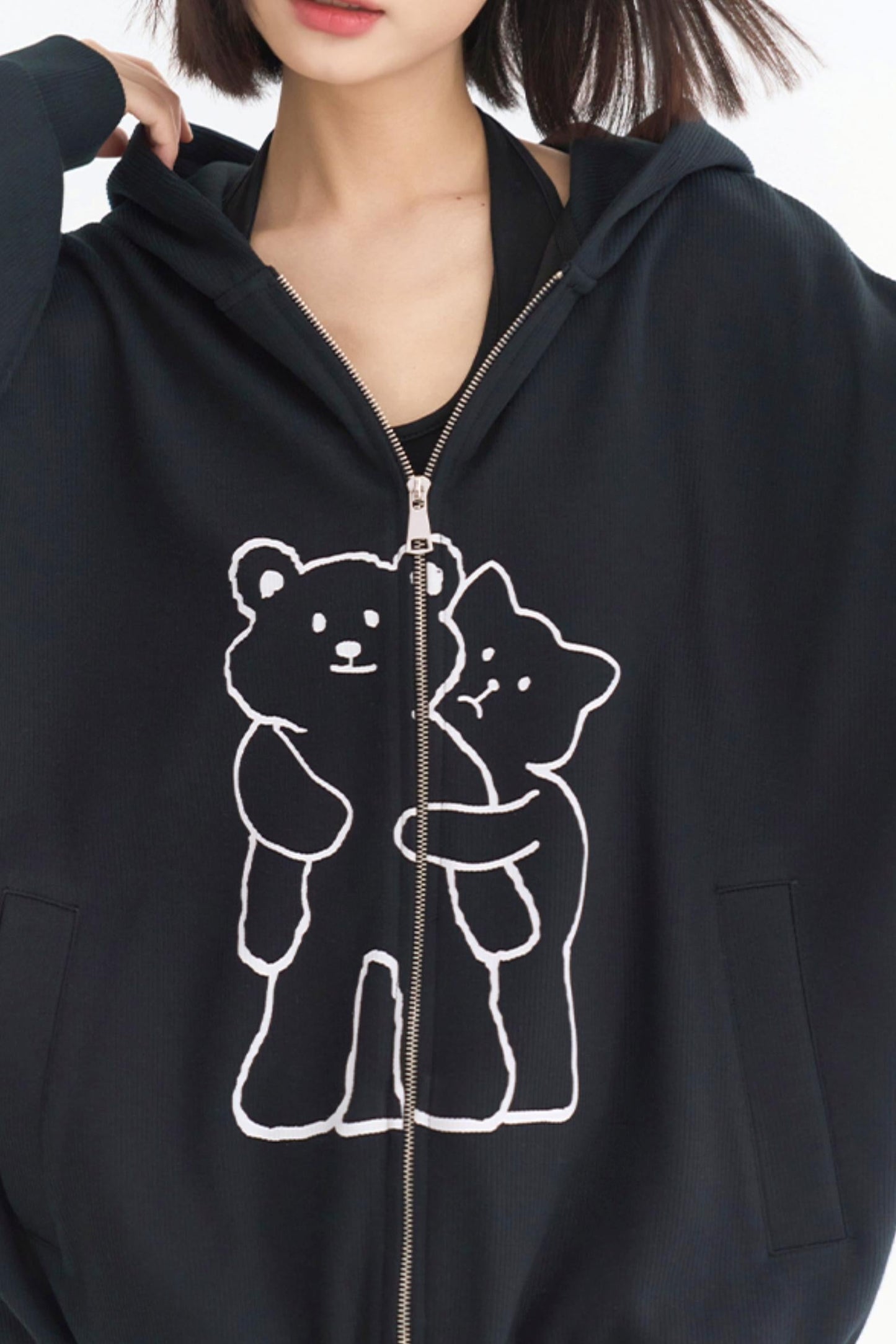 Lässiger Hoodie Cardigan mit Reißverschluss