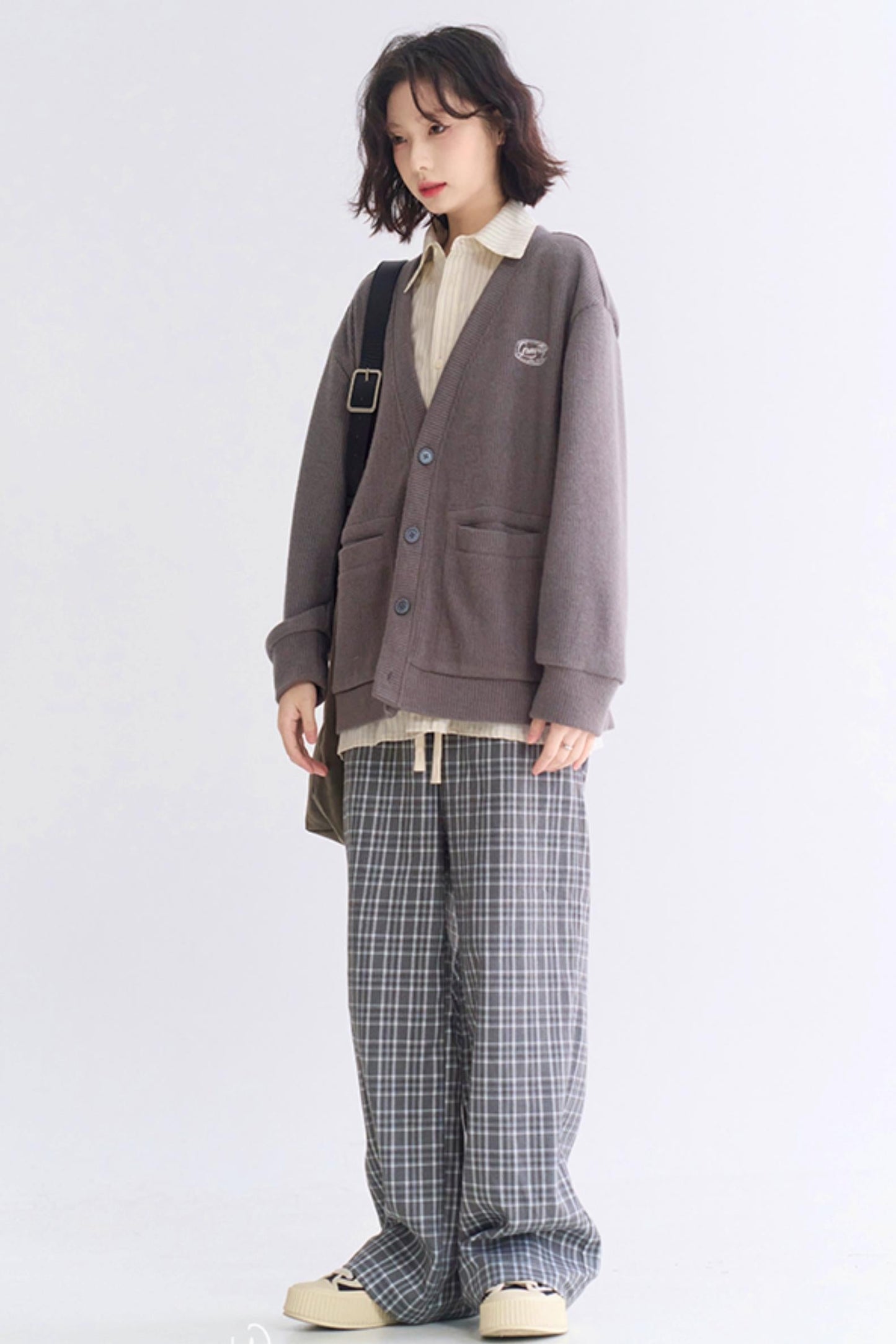 チェックのゆったりパンツ