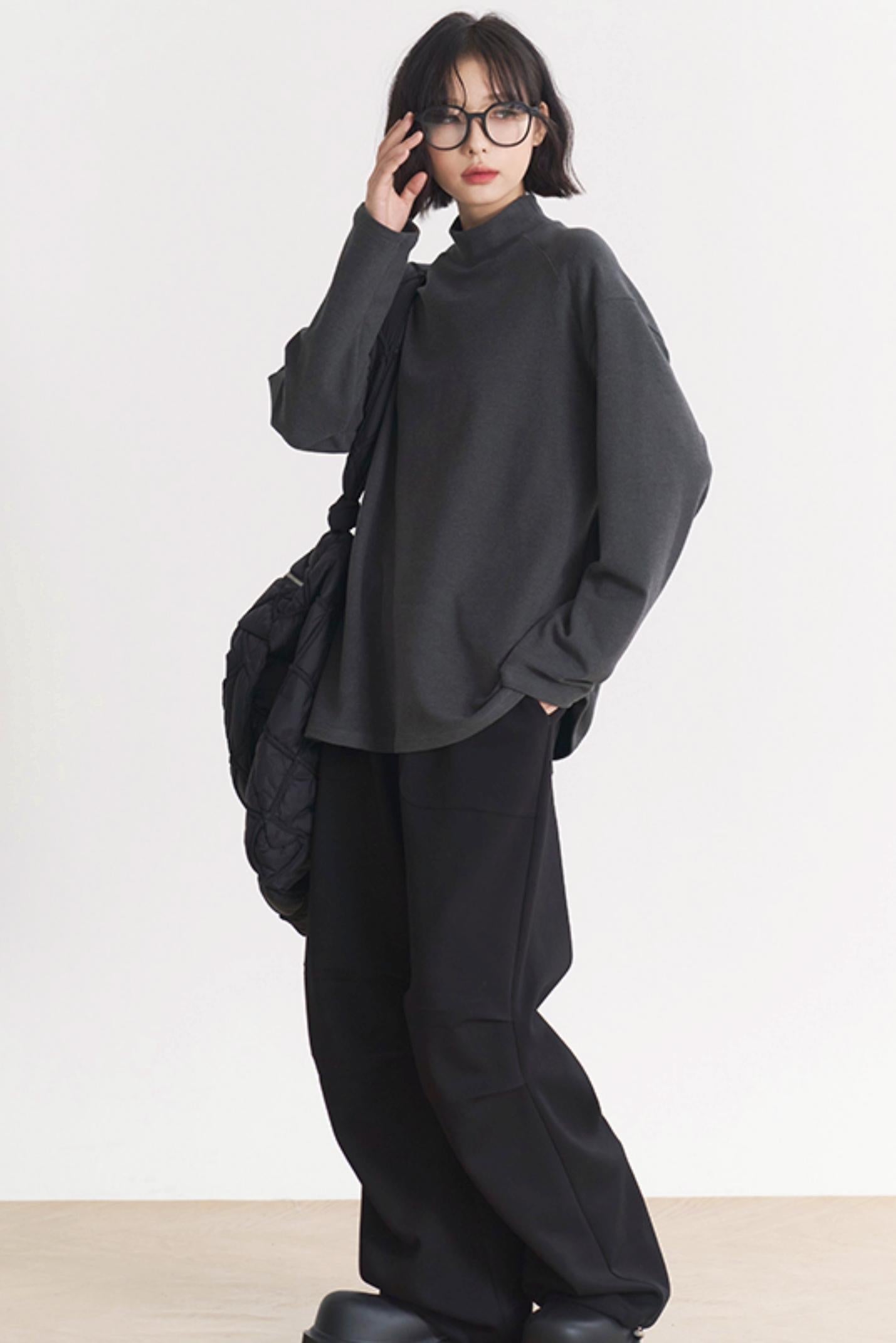 グラビティミュージアム フラワータートルネック ルーズ レディースモデル 春/秋 Tシャツ