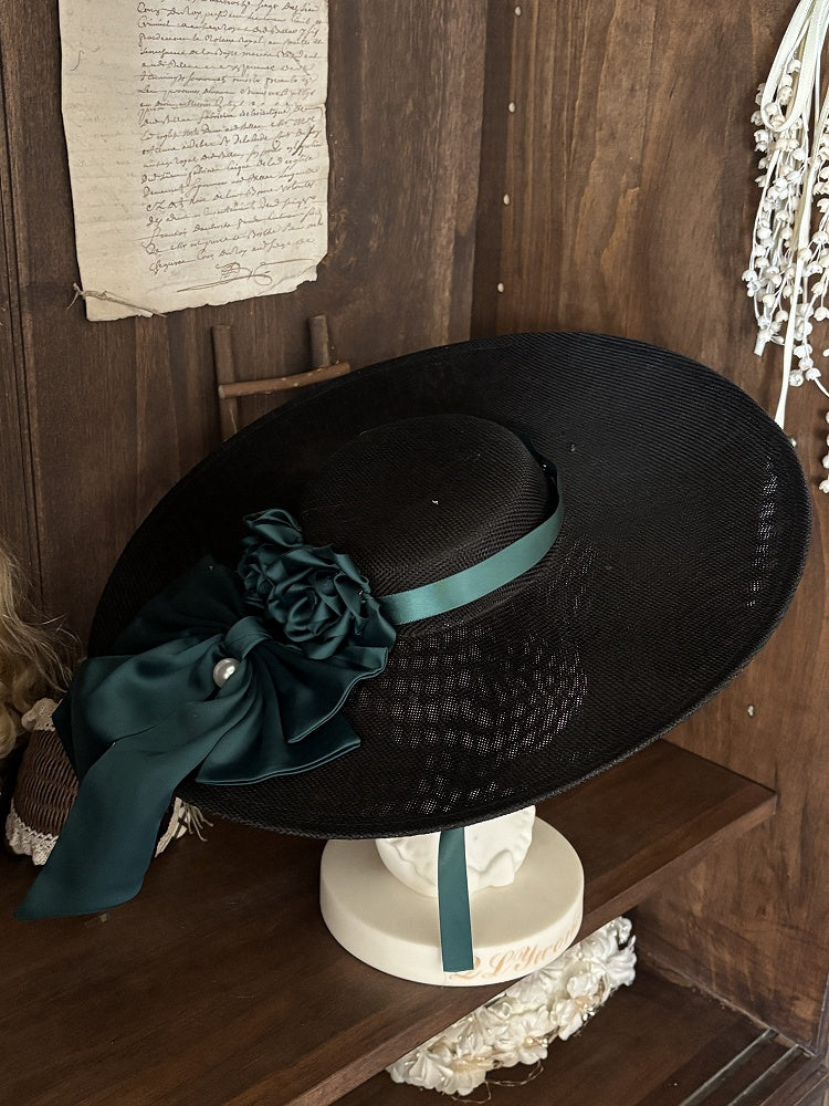 Green Black Roses Off-Shoulder Boned Lolita Set - Treasure Box Factory