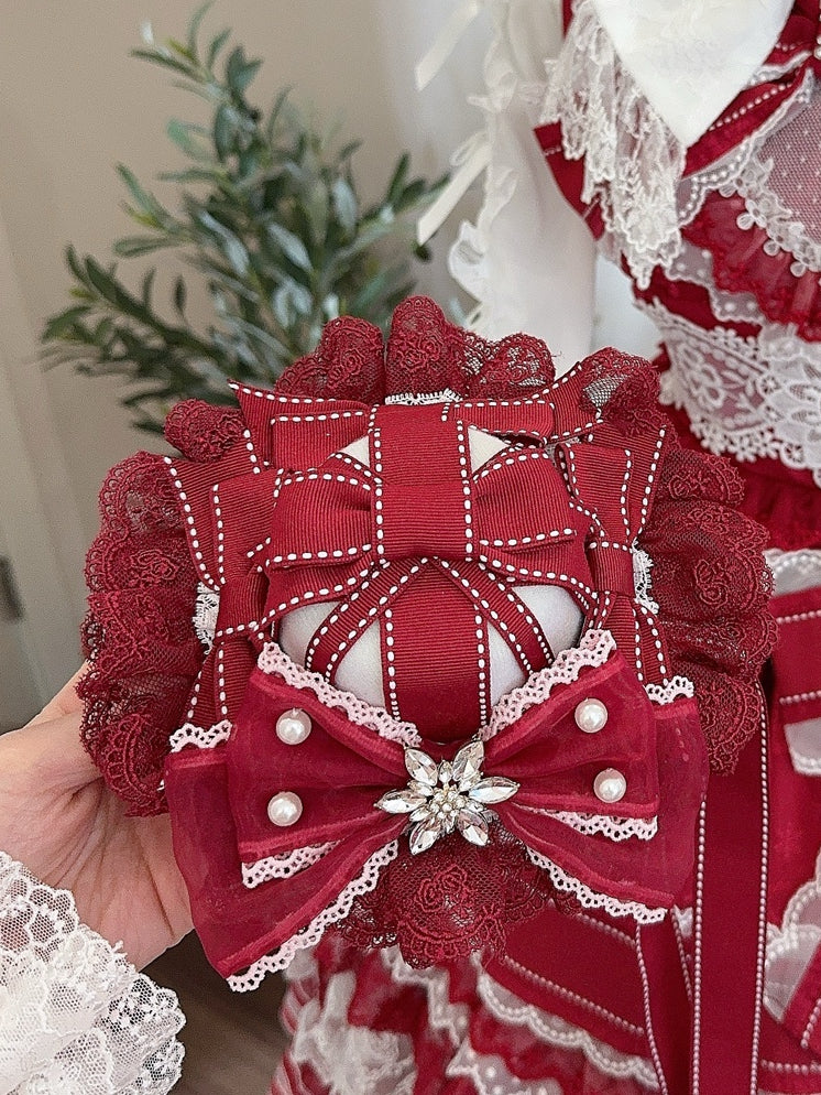 Decorated Details 5 Mini Hat Beaded Bowknot Options Color Rhinestone And Trim Lace