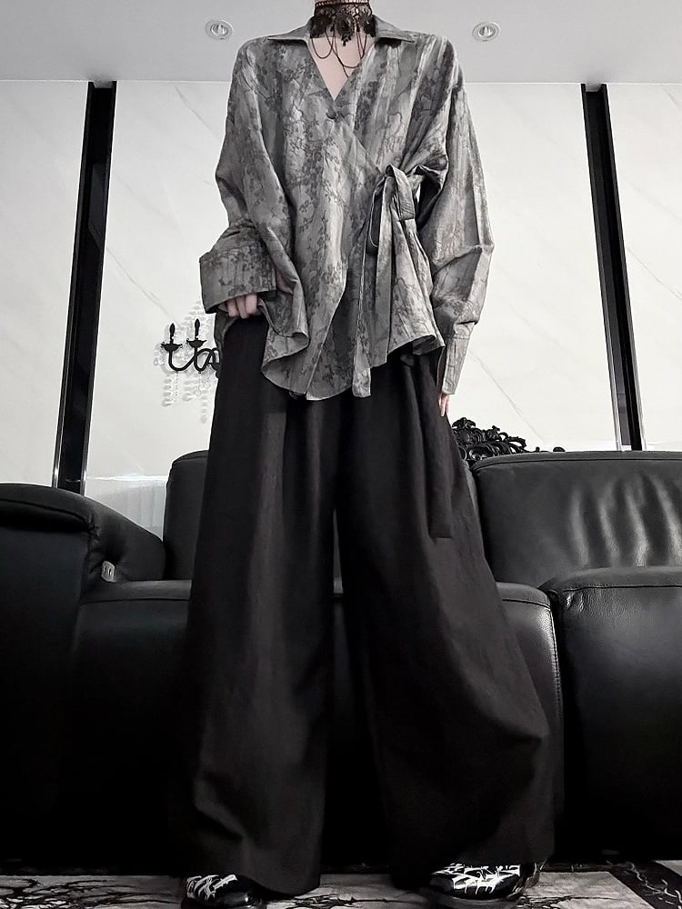 Cheongsam Shirt - Long Belt Sleeve Style Self-tie