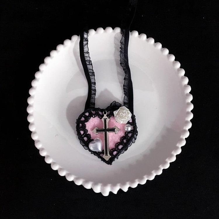 with Accents Heart Single-Eye Patch and Lace Cross Colors 4 Rose