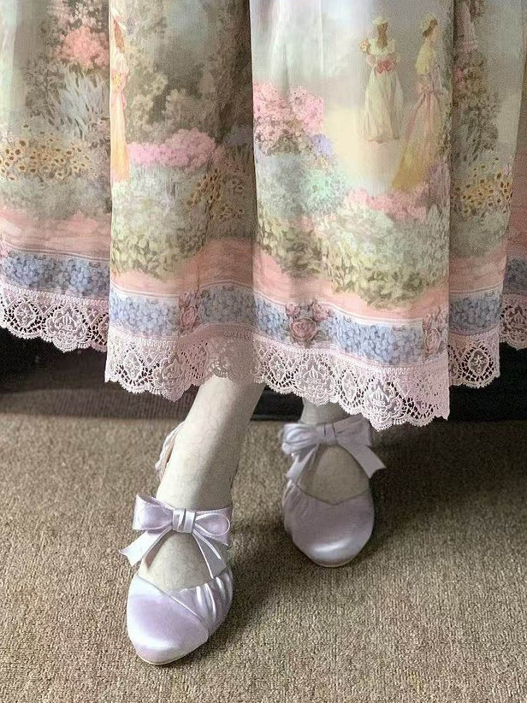 Decor Purple with Sophisticated High Lolita Heels Bow